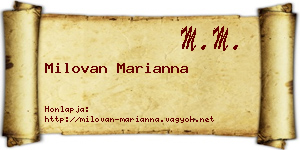 Milovan Marianna névjegykártya